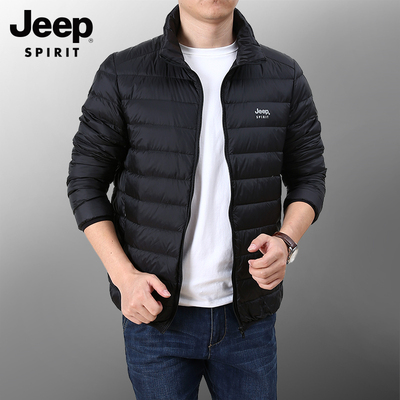 吉普轻薄羽绒服jeep立领