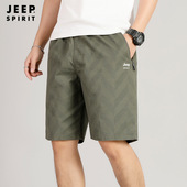 外穿休闲宽松透气运动五分裤 JEEP 子 夏季 新款 SPIRIT吉普短裤 男士