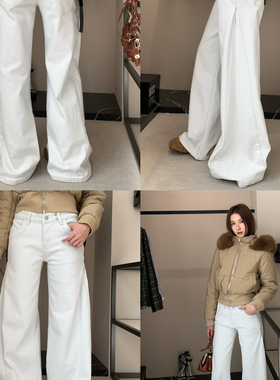 zMzY-浅色显瘦直筒水洗牛仔裤6203