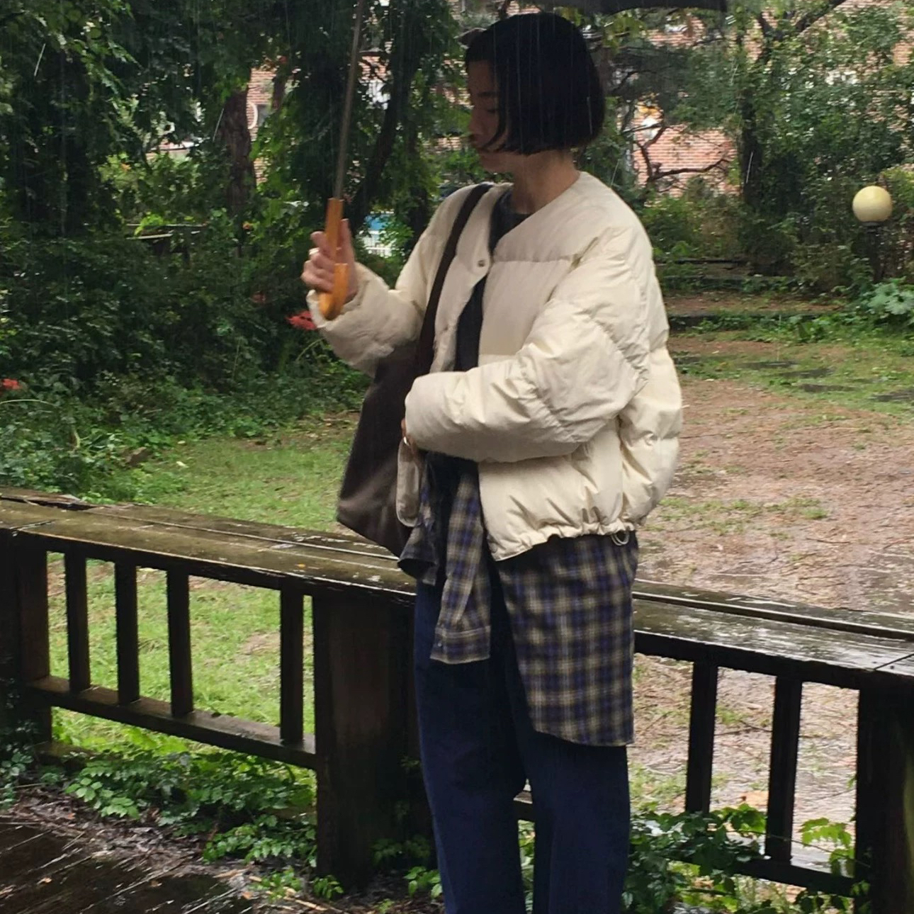 简约韩系圆领宽松保暖棉服外套（不换）