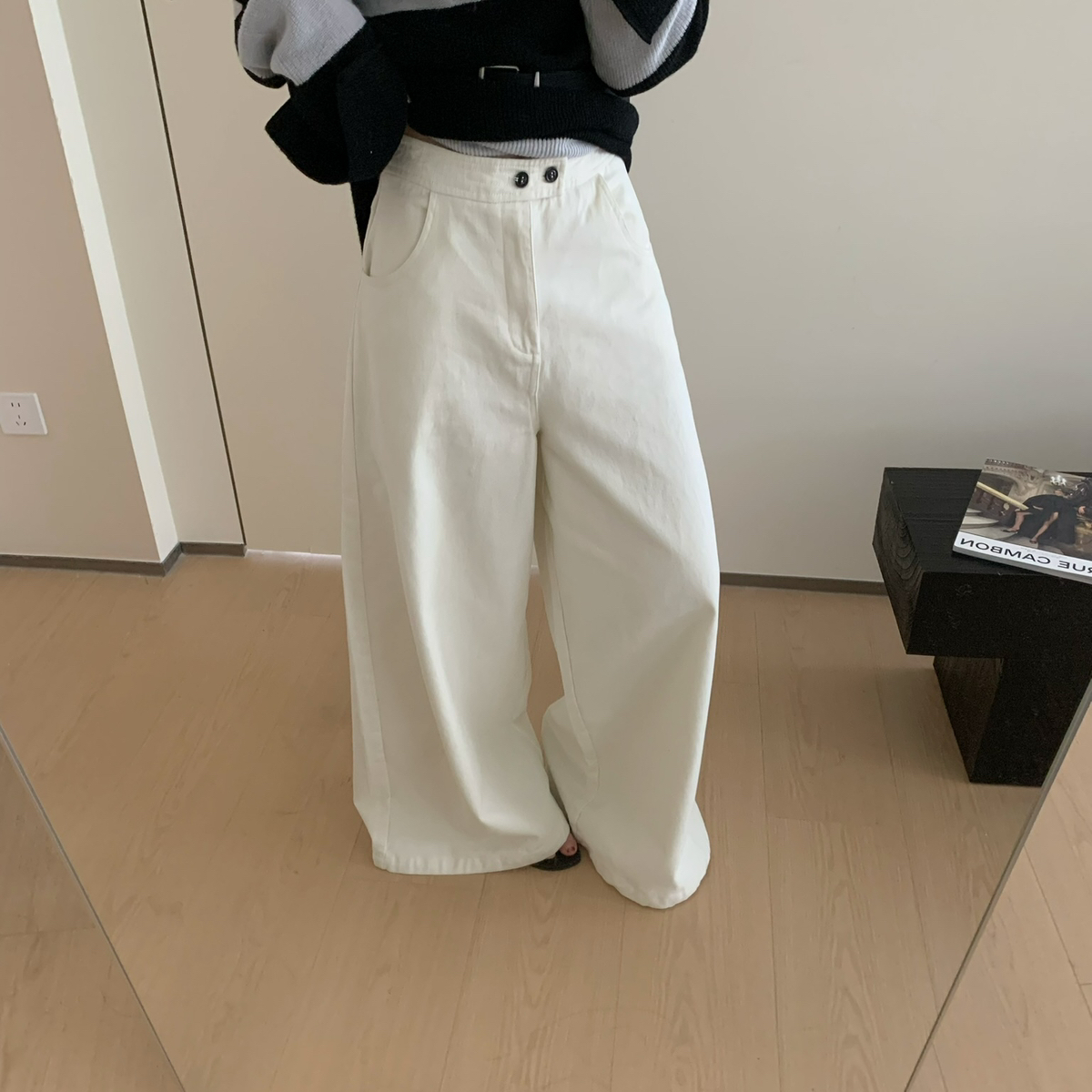 ENJOYABLE百搭显瘦遮胯阔腿休闲裤(内里薄磨毛一直热卖)不退不换