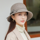 帽子秋冬季 女士保暖优雅时尚 盆帽羊毛英伦百搭圆脸洋气妈妈渔夫帽