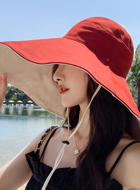 网红款渔夫帽遮脸韩版夏季