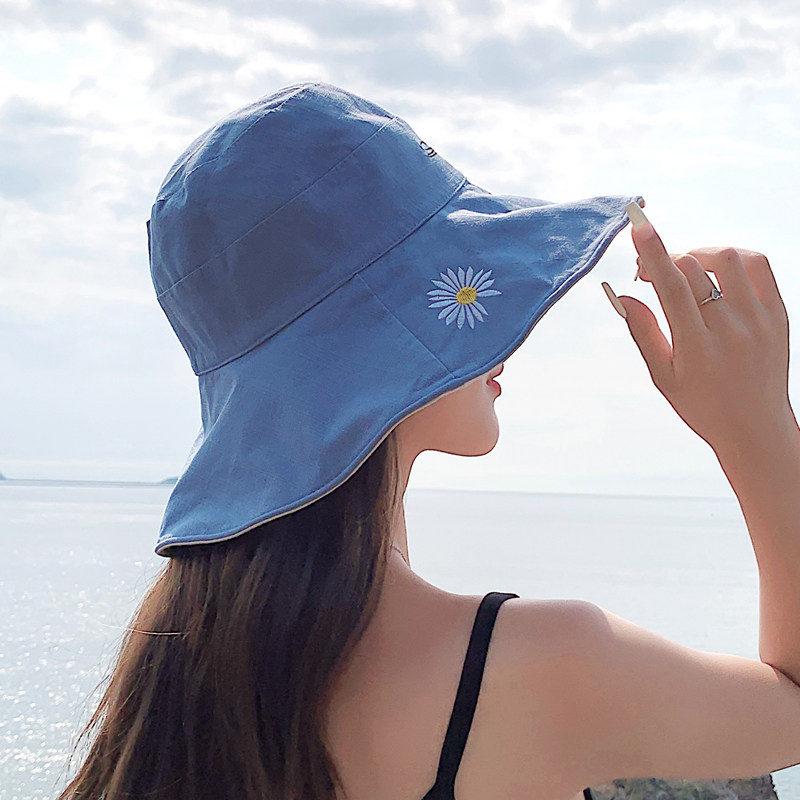 渔夫帽女韩版夏季薄款百搭双面可戴潮帽子防晒太阳大沿遮阳帽子