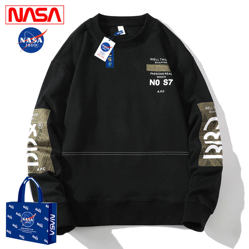nasa旗舰店联名潮牌卫衣男春秋季青年宽松休闲日系情侣外套男上衣