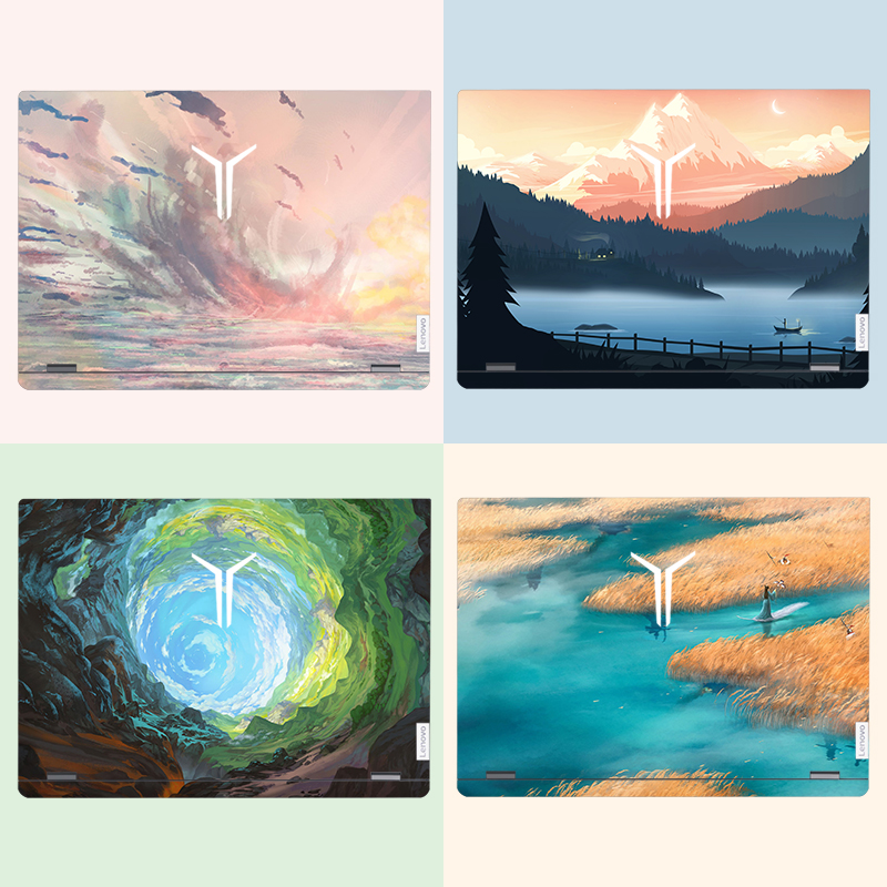 适用联想水彩风景笔记本贴膜