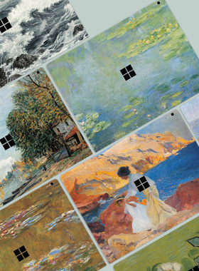 世界名画油画风文艺笔记本贴膜适用微软SurfaceGO2 pro8 LAPTOPGO1943 laptop2 Book LAPTOP电脑外壳保护贴纸