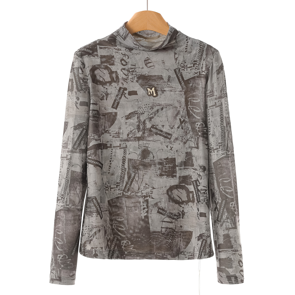 专柜289【希】秋装 半高领套头字母美式针织网面T恤957