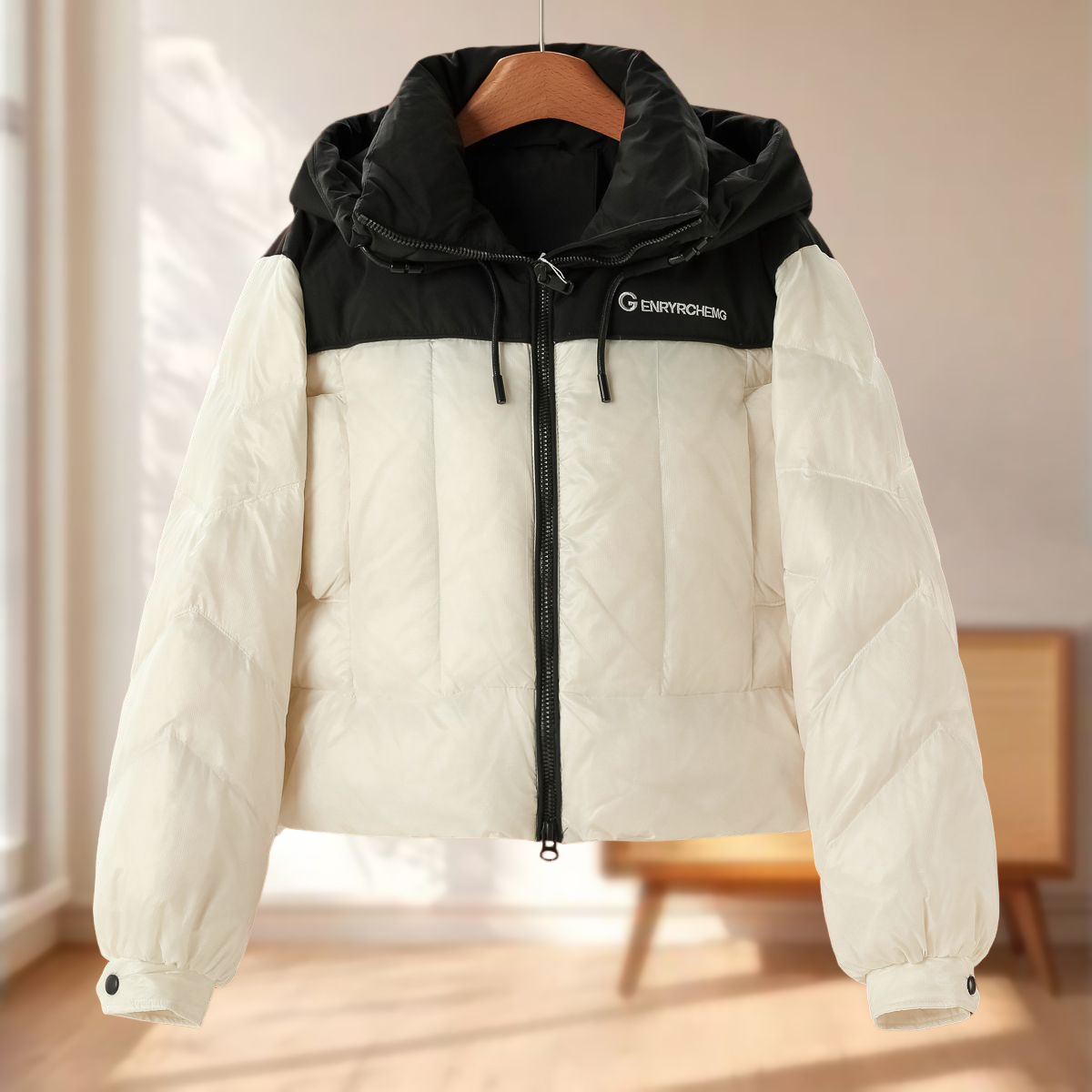 （专属福利）~专柜1998【赵】冬装 撞色字母刺绣连帽短羽绒服202