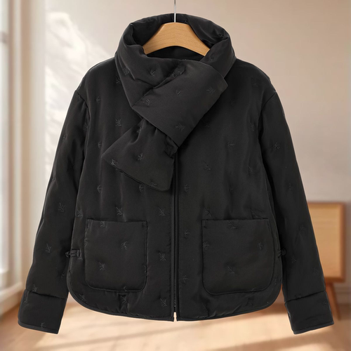 专柜1899【弟】25冬装 刺绣新中式国风刺绣围巾短羽绒服071