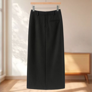 褪色款32%粘胶纤维【采】高挑知性风直筒半身裙261~冬季新款女装