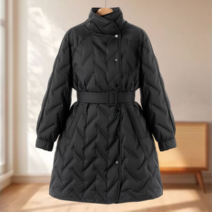 轻薄立领不对称单排扣小众羽绒服711 冬装 专柜1699 莫Y