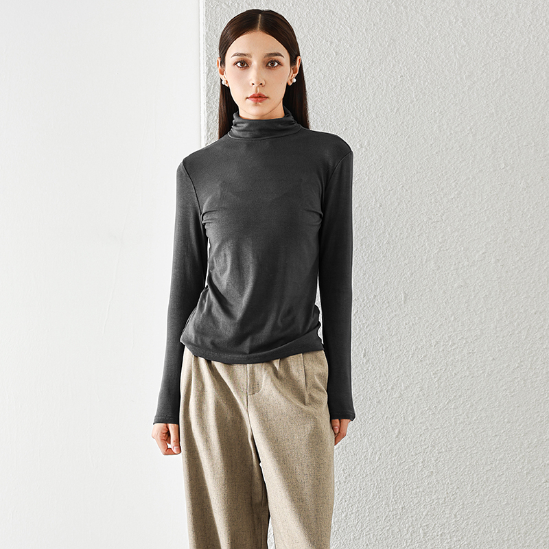 专柜239 92%粘纤【兰】冬装 高领打底好搭显瘦冰丝薄针织衫057