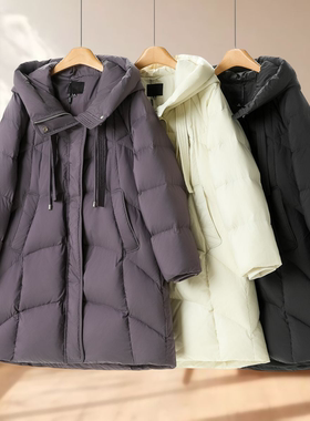 专柜1599【妍B】冬装 连帽系领绳罗纹束口袖羽绒服627