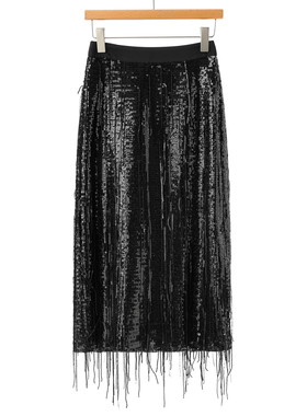 专柜639【莫Y】秋装 亮片A字侧开叉一步半身裙034