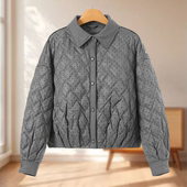 啲 小个子显高挑圆点菱格纹摁扣短羽绒服997 冬季 鹅绒服 新款 女