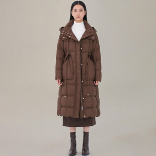 专柜2199【真情】冬装 收腰抽绳连帽立领羽绒服594