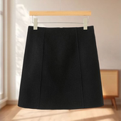 专柜699 包臀显长腿A字毛呢短裙702 冬装 100绵羊毛 木X