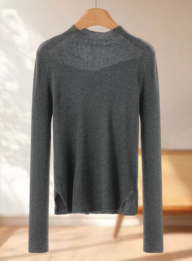 专柜599 32%绵羊毛【莫Y】冬装 基础款修身立领套头针织衫663