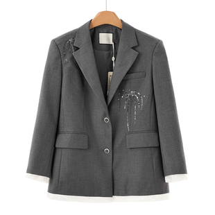 领亮片刺绣通勤外套567 含粘纤西装 秋季 新款 专柜1199 女装