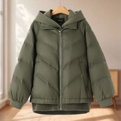 冬装 专柜1799 莫Y 卫衣帽针织拼接假两件羽绒服922