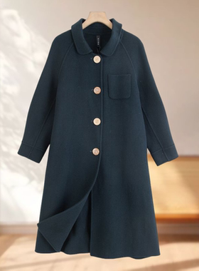 5%山羊绒~【雾】 手感好羊毛溜肩高货双面呢WY005~冬季新款女装