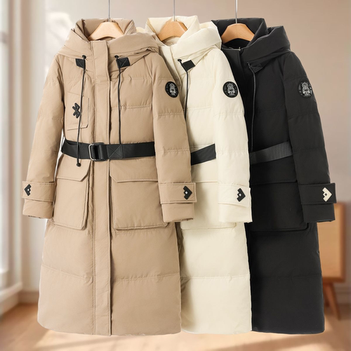 专柜1988【欧弟N】冬装 连帽抽绳饱满过膝工装羽绒服705