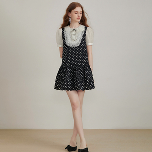 娃娃领波点A字裙连衣裙067 泡泡袖 夏季 新款 1399 女装 木X