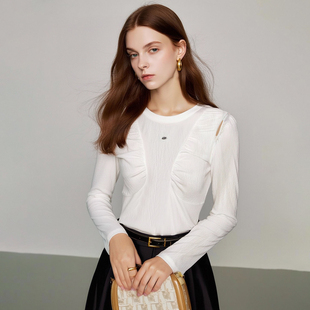 小个修身 秋装 辣妹露腰圆领短T恤680 木X 专柜459