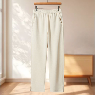 松紧腰肌理感纯色含粘纤开叉直筒裤 冬装 914 桑S 专柜569