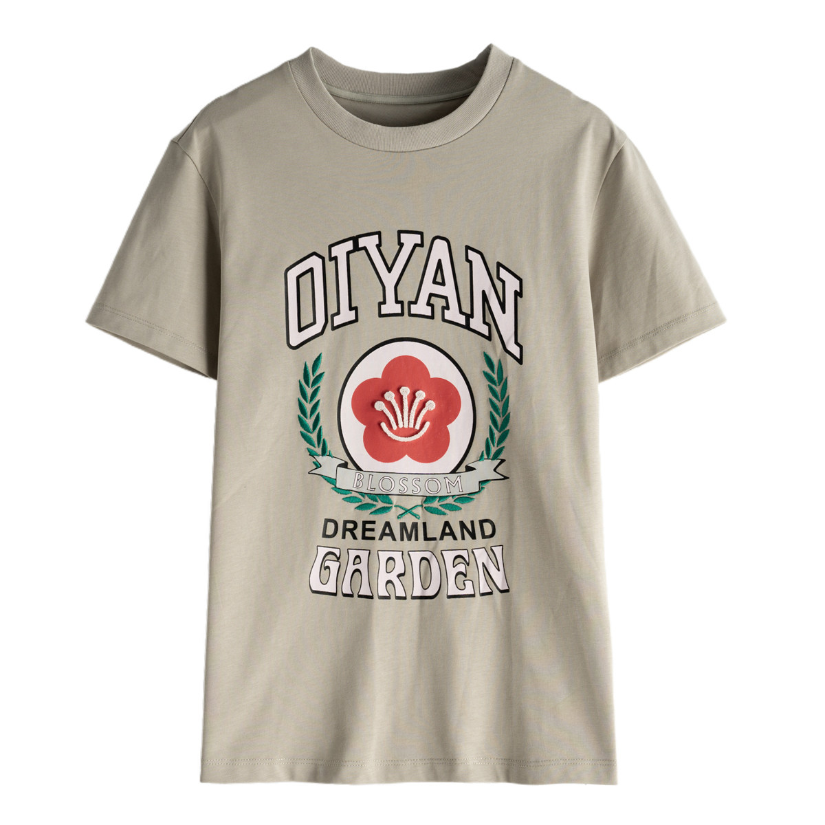 专柜599过【蒂】夏 刺绣麦穗混搭印花字母全棉T恤DY629弜~秋季新