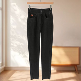 脚修身 高腰铅笔牛仔裤 212 新款 毛边不规则裤 秋季 女装 采