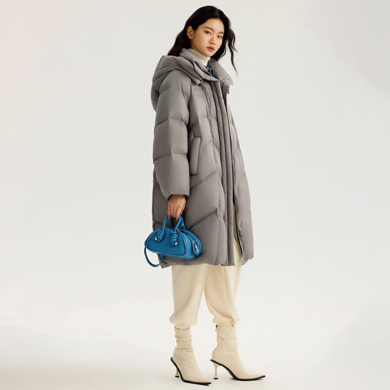 专柜2199【木X】冬装 220g克重帽子可拆长款羽绒服622弜