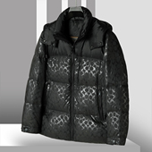 鹅绒服 冰 冬装 男装 松紧摁扣防风束口袖 拆卸连帽羽绒服070