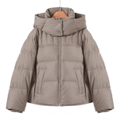 鹅绒服 连帽羽绒服077 立领护颈拼接罗纹收口袖 慧 冬装