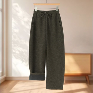 如 新款 挺括有型含绵羊毛加绒高腰松紧镰刀裤 冬季 女装 553