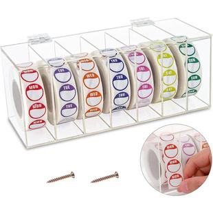 Week标签分配器壁挂式 The 贴纸卷分配器 亚克力标签分配盒Day