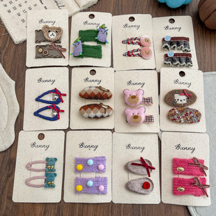 bunny手作新款 小熊卡通kt发夹儿童发饰甜美女童碎发刘海头饰发卡