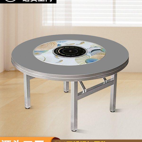 304特厚不锈钢餐桌火锅桌商用可折叠内置转盘圆桌家用大圆台饭桌,住宅家具,不锈钢/PVC餐桌,淘宝优惠券,粉丝福利购,淘宝优惠卷