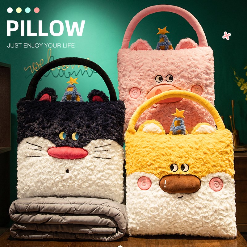 抱枕被子两用加i厚办公室午睡枕头毯子二合一汽车折叠午休沙发靠