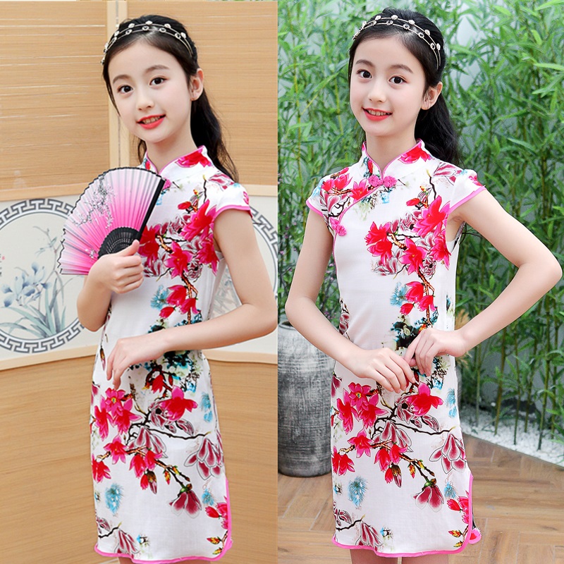 冰丝棉夏季新款气质古筝儿童旗袍