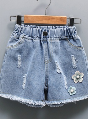 女童牛仔短裤夏装2025新款洋气中大儿童宝宝夏季外穿百搭薄款裤子