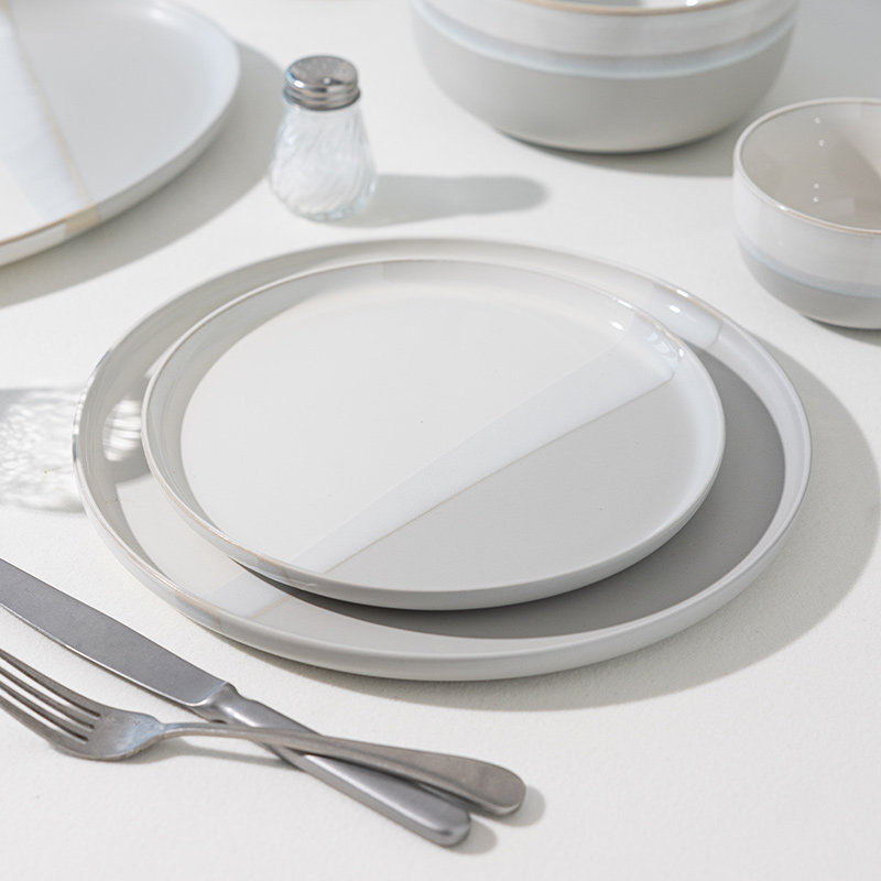 亿嘉牛排盘陶瓷圆形盘子菜盘家用高级感平盘北欧西餐盘早餐盘碟子,餐饮具,盘,淘宝优惠券,粉丝福利购,淘宝优惠卷