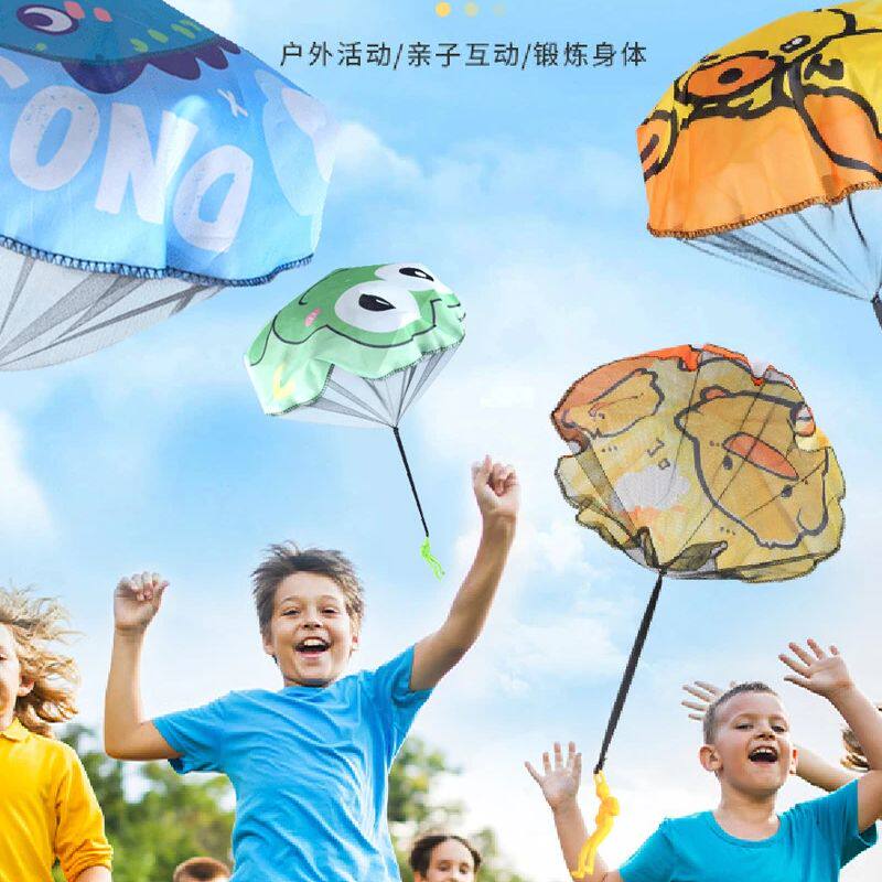 儿童可爱卡通手抛降落伞户外运动亲子互动玩具趣味滑翔伞创意玩具