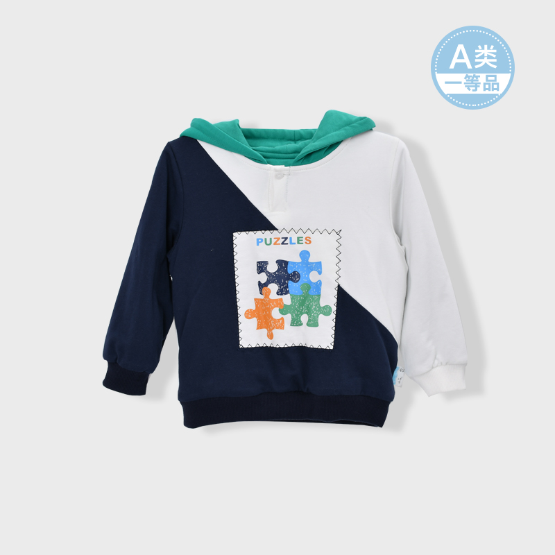 宝贝巴迪童装针织夹棉T恤百搭