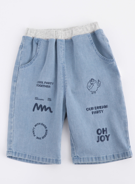 babe buddie夏季男童牛仔七分裤