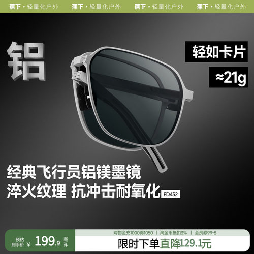 蕉下男款折叠墨镜偏光