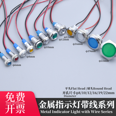 带线金属LED信号指示灯瑞沃尔