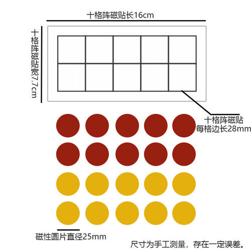 磁性十格阵底板贴计数圆片