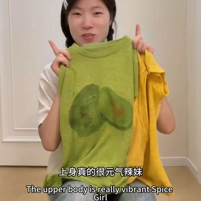 韩系印花修身显瘦圆领短袖T恤